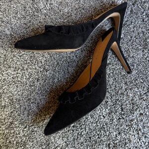 Leith Black Ruffle Heels